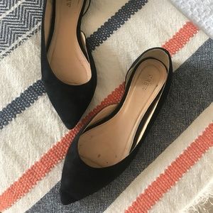 J. Crew Pointed Toe Black Suede Flats